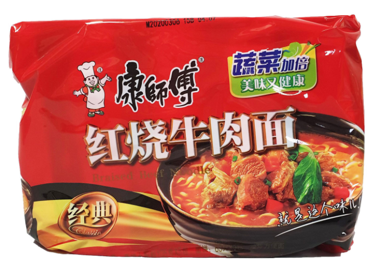 Kong Master Braised Beef Flavour Instant Noodles康師傅紅燒牛肉面 105g X 5's Jo ...